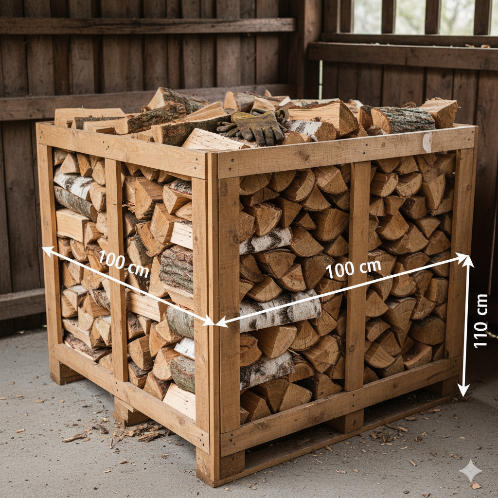 Pallet Eik Haardhout 100×100×110 cm