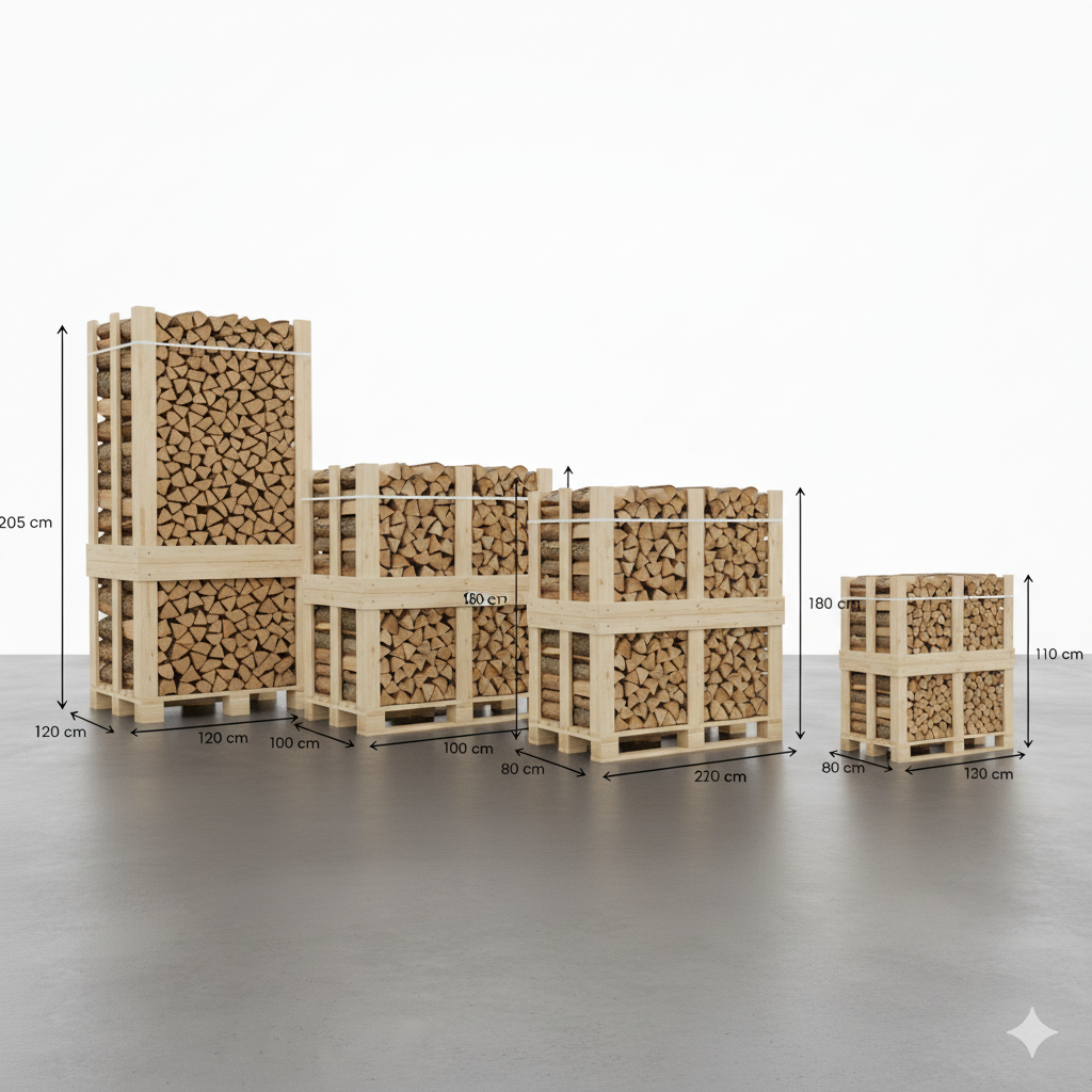 Pallet Essen Haardhout 100×100×110 cm